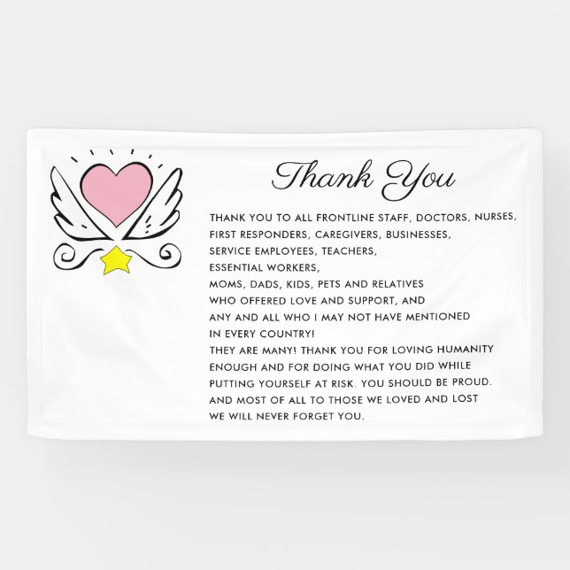 Thank You Covid First Responders Essential Workers Banner (Horizontal)