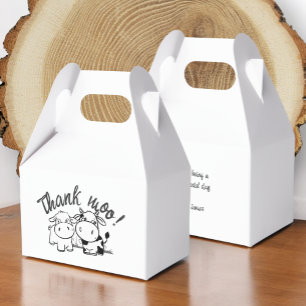 Thank You Cow Themed Wedding Favor Boxes