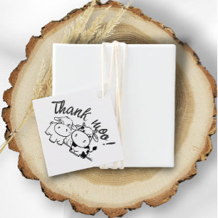 Thank You Cow Themed Wedding Favor Tags