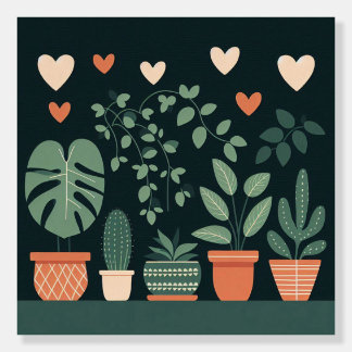 Thank You Cream Green Potted Plants Foam Board