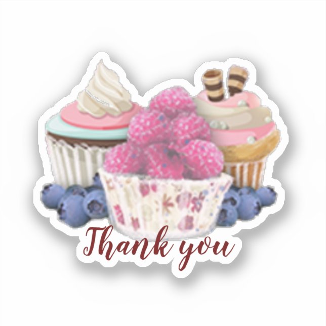 Thank you cup cakes  sticker (Front)
