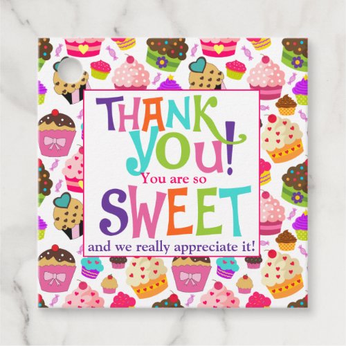 Thank You Cupcake Appreciation Favor Tags