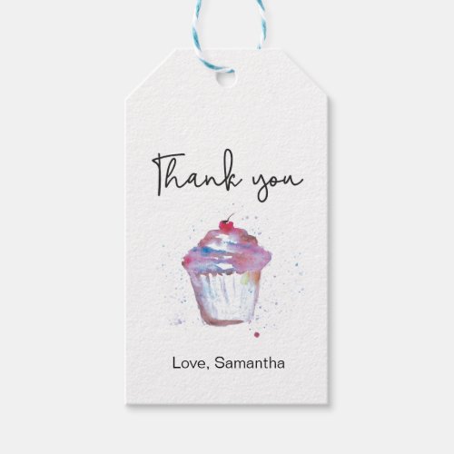 Thank you cupcake birthday party gift tags