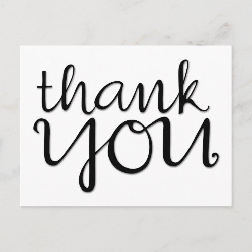 Thank You Cursive black 2 Postcard