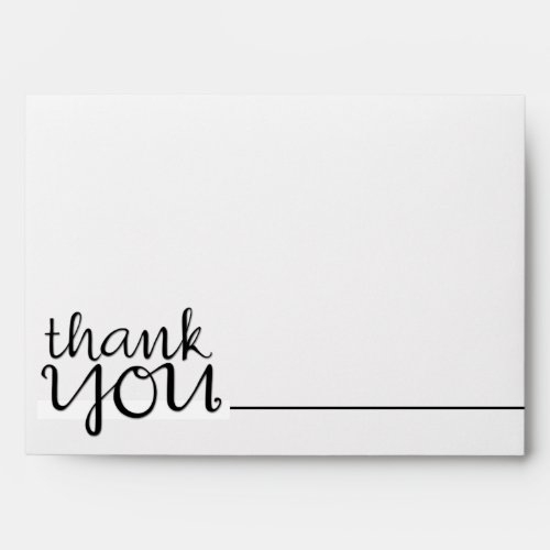 Thank You Cursive black A2 Note Card Envelope