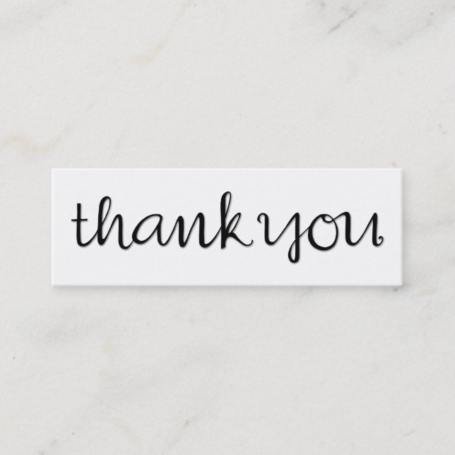 Thank You Cursive black Business Card (Front)
