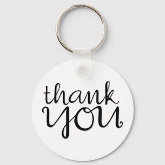 Thank You Cursive black Keychain