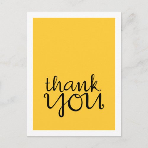 Thank You Cursive black Postcard