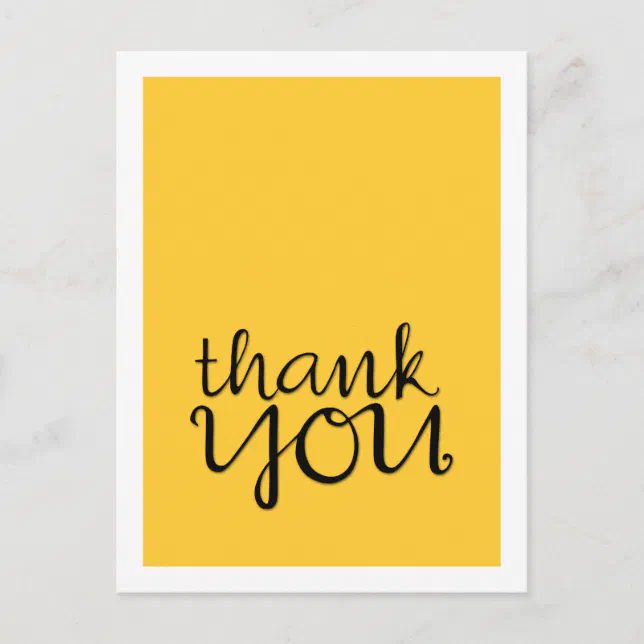 Thank You Cursive black Postcard | Zazzle