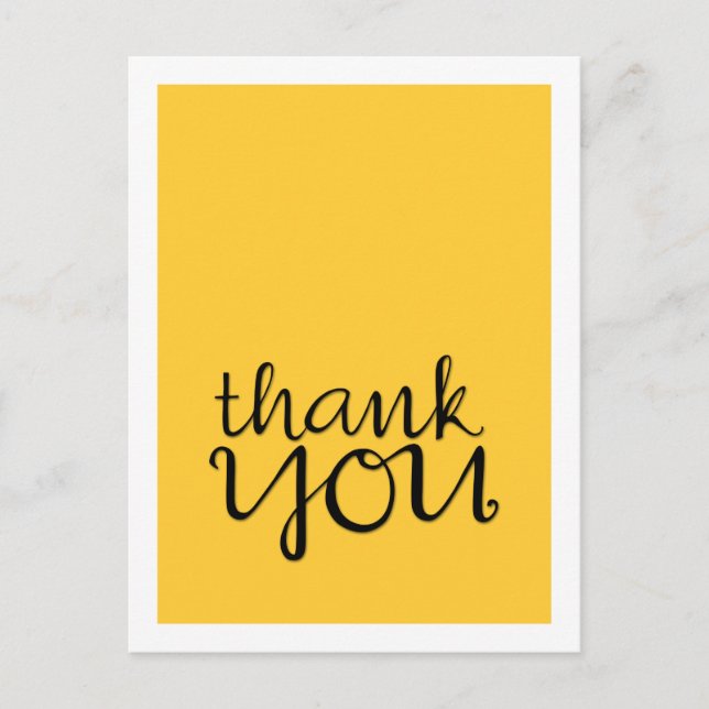 Thank You Cursive black Postcard (Front)