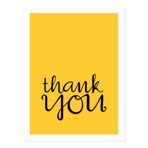 Thank You Cursive black Postcard | Zazzle