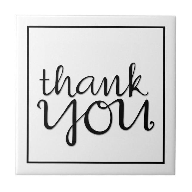 Thank You Cursive black Tile (Front)