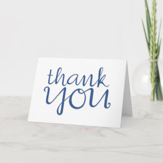 Thank You Cursive blue 2 Card