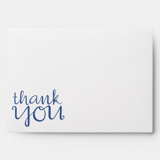 Thank You Cursive blue A7 Card Envelope (Front)