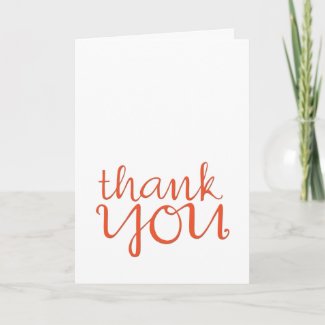 Thank You Cursive tangerine Tile | Zazzle