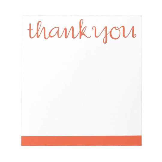 Thank You Cursive tangerine Notepad | Zazzle.com