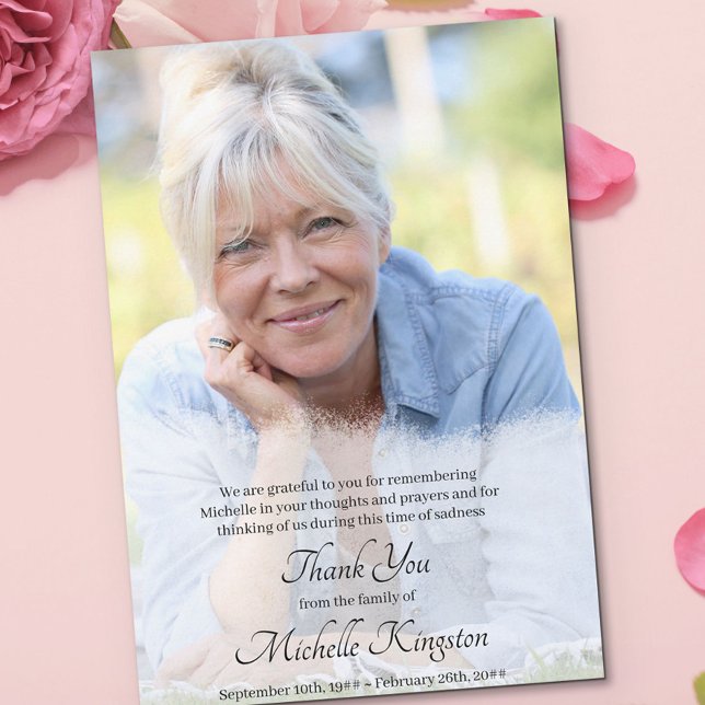 Thank You Custom Bereavement Photo Funeral Card (Creator Uploaded)