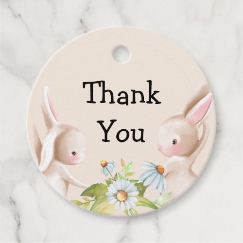 Thank You Custom Bunnies Favor Tags