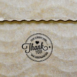 Thank You, Custom Business and Site,  Rubber Stamp<br><div class="desc">Simple "Thank You" design with custom company name and site in a circle frame.</div>