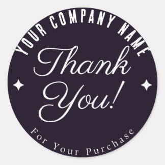 Thank You Custom Business Classic Round Sticker