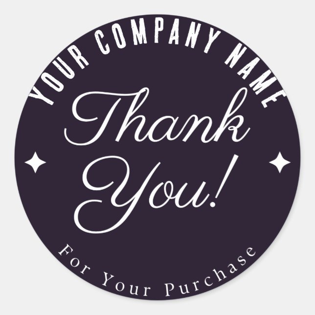 Thank You Custom Business Classic Round Sticker (Front)