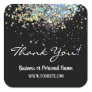 Thank You Custom Business Rainbow Glitter Square Sticker