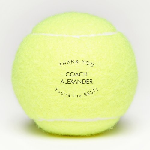 Thank You Custom Coach Name Tennis Balls Gift
