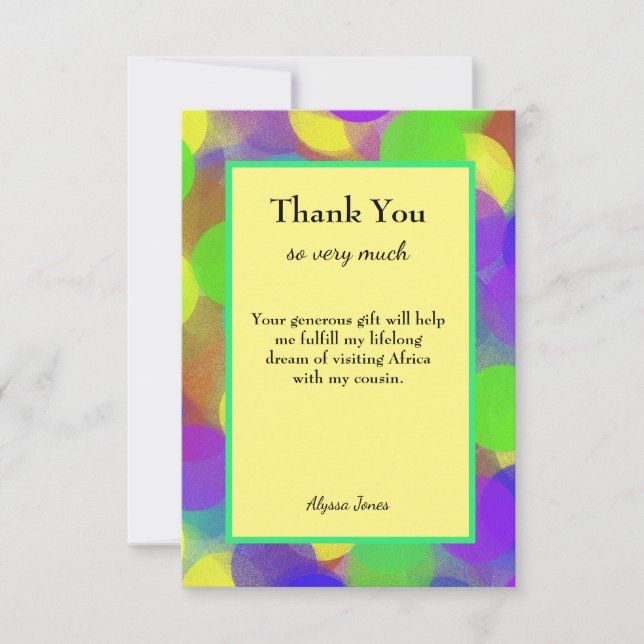 Thank You Custom Colorful Sponge Paint Occasion (Front)