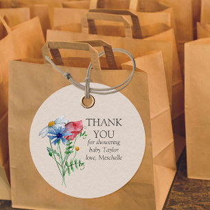 Thank You Custom Country Wildflower Favor Tags