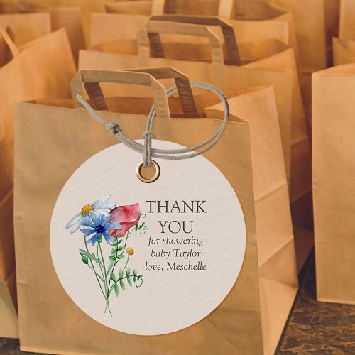 Thank You Custom Country Wildflower Favor Tags