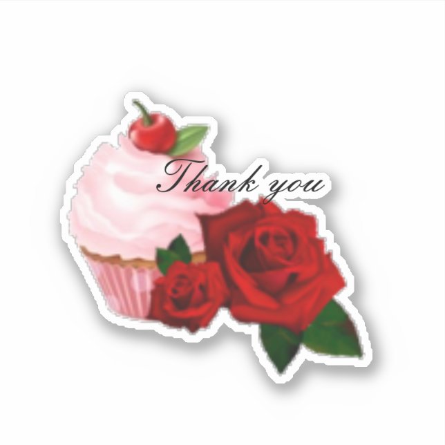 Thank you Custom-Cut Vinyl Sticker (Front)