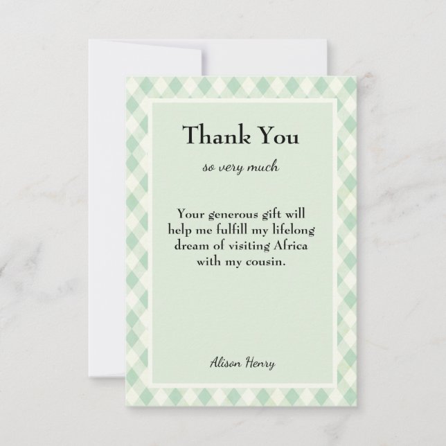 Thank You Custom Editable Text Any Occasion Card (Front)