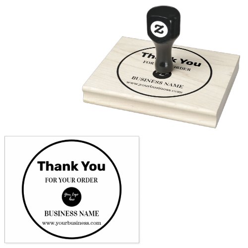 Thank You Custom Elegant Script Circle Text   Rubber Stamp