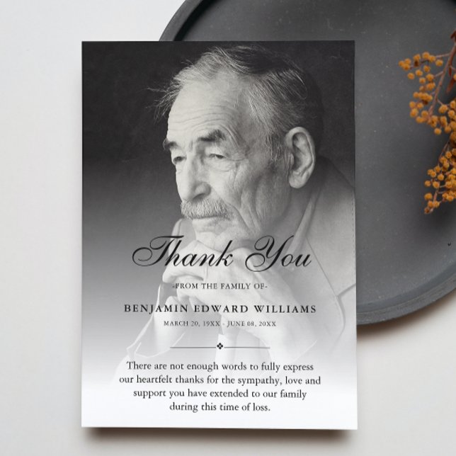 Thank You Custom Funeral Photo Sympathy Grief (Sympathy Thank You Photo Card)