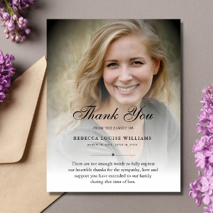 Thank You Custom Funeral Photo Sympathy Grief Card