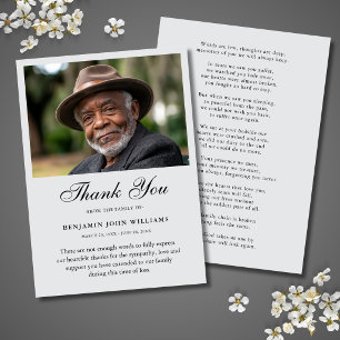 Thank You Custom Funeral Photo Sympathy Grief Loss Card
