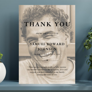 Thank You Custom Funeral Photo Sympathy Grief Loss Card