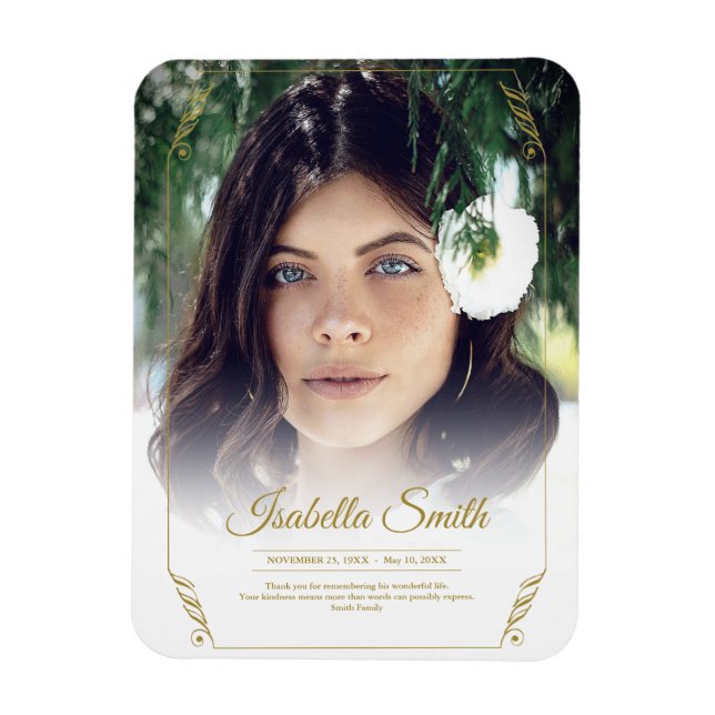 Thank You Custom Funeral Photo Sympathy Grief Loss Magnet (Vertical)