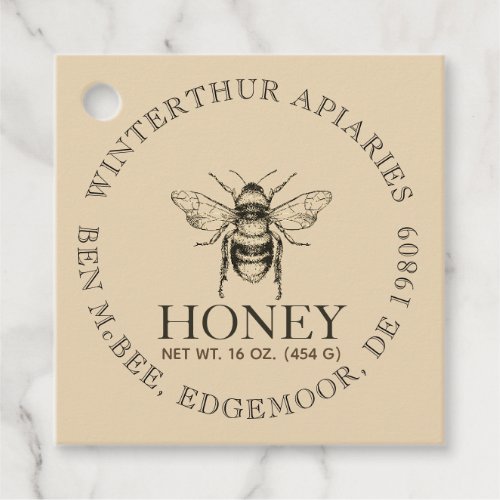 Thank You Custom Honey Jar Bee Tags