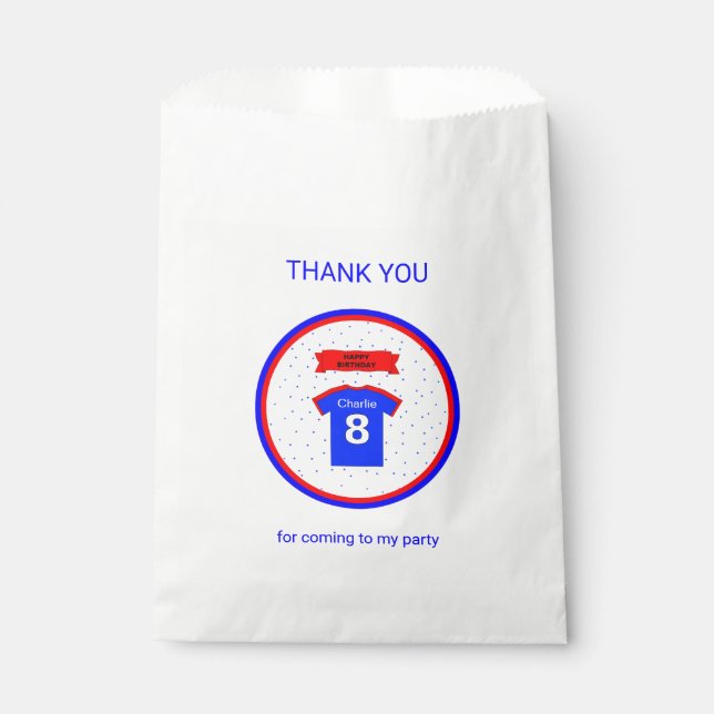 Thank you custom name 8th birthday favor bag (Front)