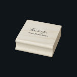 Thank You Custom Name Birthdays Weddings Classy Rubber Stamp<br><div class="desc">Designed with elegant,  simple text templates for entering your name and thank you message in black and white background!</div>