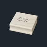 Thank You Custom Name Birthdays Weddings Classy Rubber Stamp<br><div class="desc">Designed with elegant,  simple text templates for entering your name and thank you message in black and white background!</div>