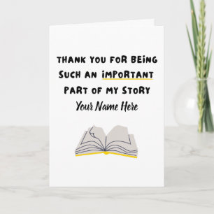Thank You Custom Name Cute Part Of My Story Card