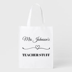 Thank You Custom Name Teacher Appreciation Grocery Bag
