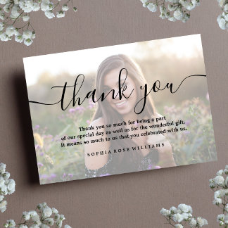 Thank You Custom Personalized Photo Birthday Card