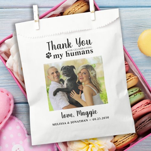 Thank You Custom Pet Photo Dog Treat Wedding Favor Bag