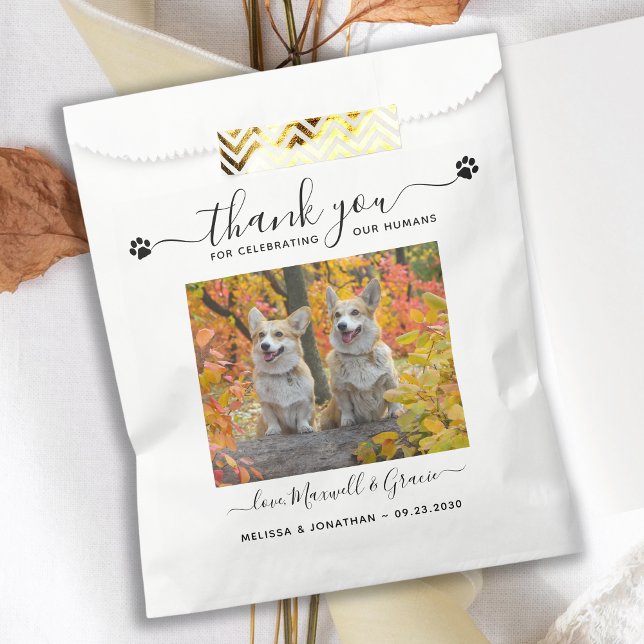 Thank You Custom Pet Photo Dog Treat Wedding  Favor Bag (Creator Uploaded)