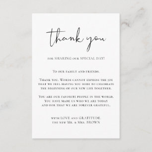 Thank you custom photo simple enclosure card