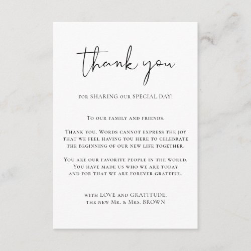 Thank you custom photo simple enclosure card