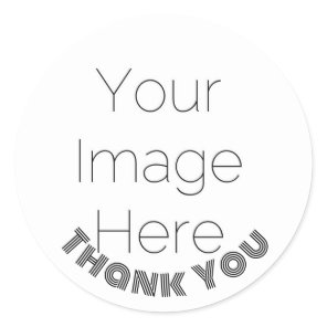 thank you custom photo & text classic round sticker